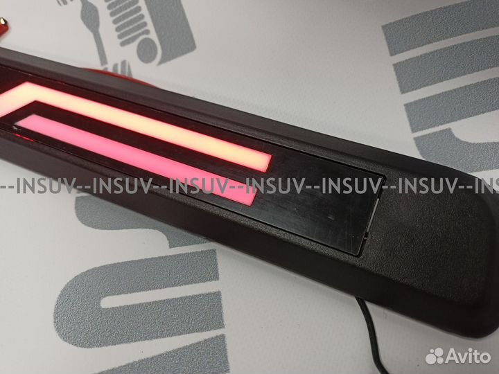 Накладка подсветки номера нива (LED) 4х4 красная