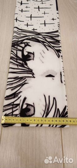 Шарф Evangeloin. Плотный флис. Ч/б. 147*19