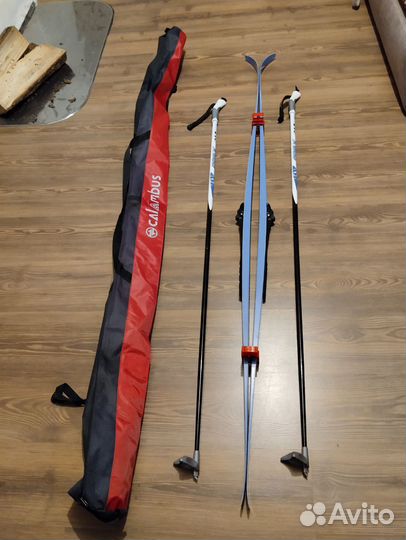 Лыжи беговые, палки, чехол на лыжи, ботинки д/лыж