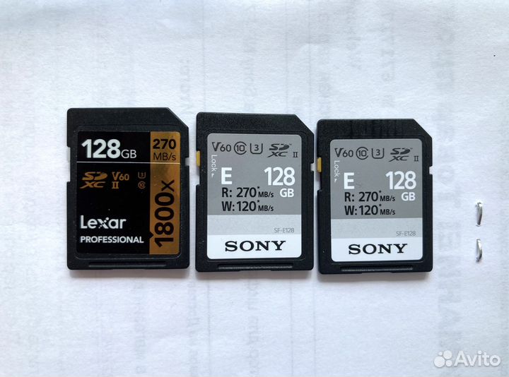 Карта памяти sdxc Sony и Lexar 128gb