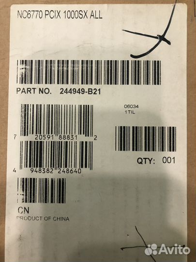 Сетевая карта 244949-B21 HP NC6770 PCI-X