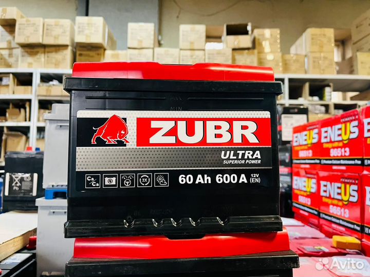 Аккумулятор 60 ач 600а Zubr Ultra