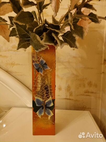 Ваза цветное стекло винтаж