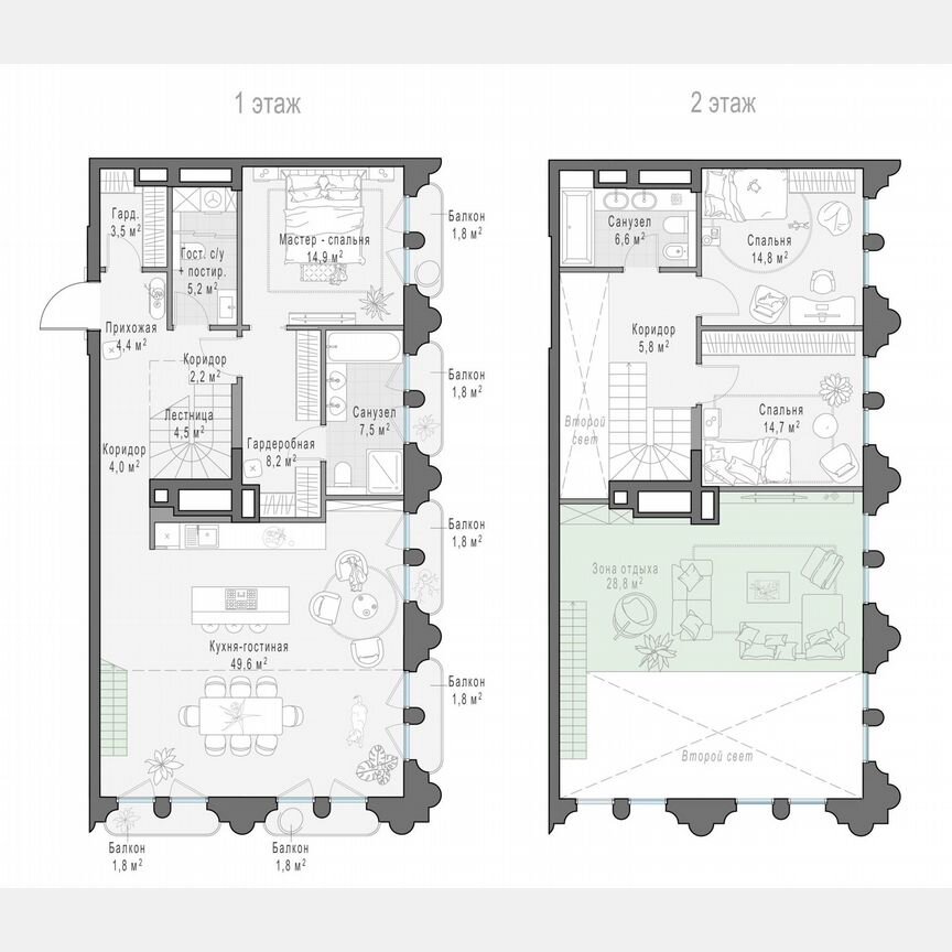 3-к. квартира, 149,6 м², 3/13 эт.