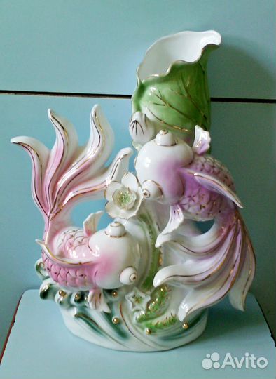 Ваза - Кувшин Рыбки. Фарфор гдр