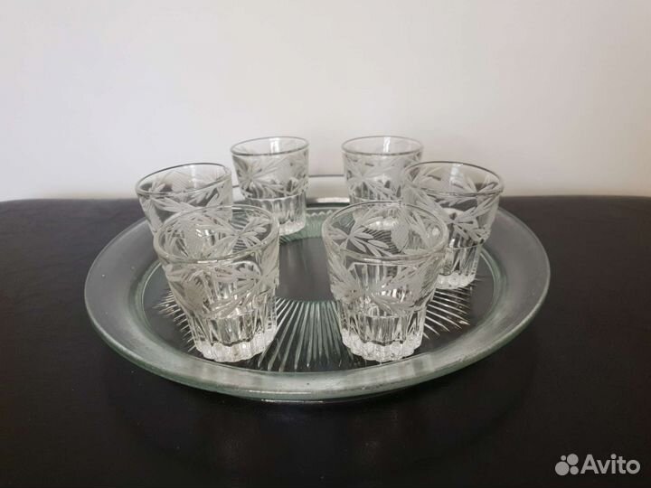 Блюдо - поднос стеклянное СССР