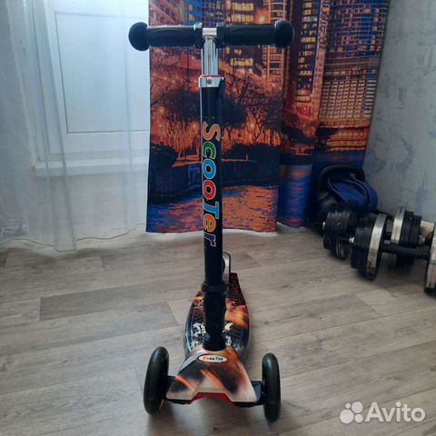 Самокат детский трехколесный светящиеся колеса