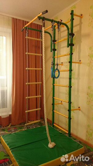 Шведская стенка детская UA (зелёная)