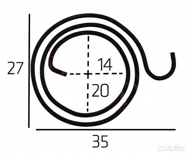 Пружина возвратная дверной ручки универсальная