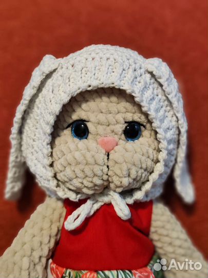 Чепчик для новорождённого заяц