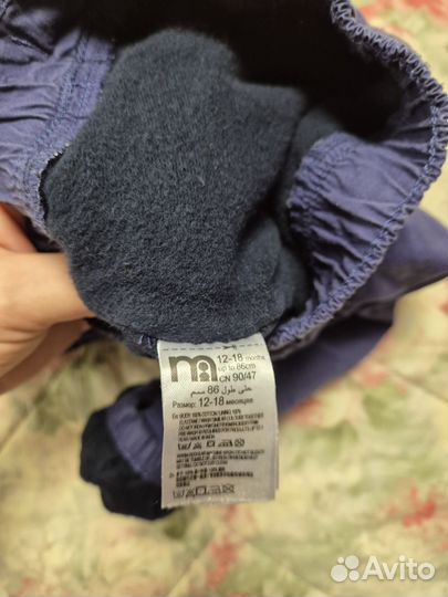 Утепленные брюки для девочки Mothercare рост 86