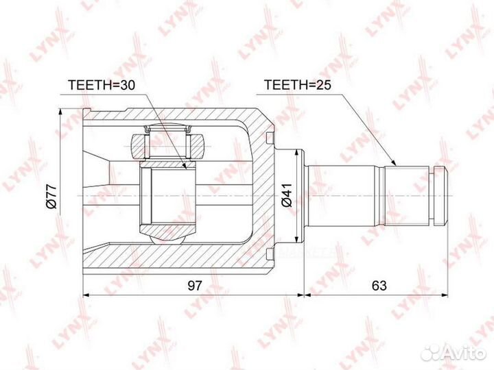 Lynxauto CI-3736 шрус внутренний перед прав/лев