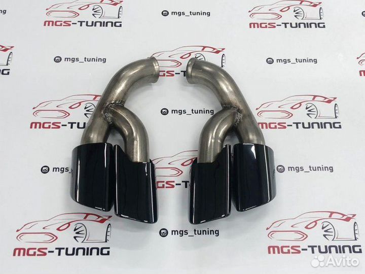 Насадки на выхлоп Porsche Cayenne черные 14-17