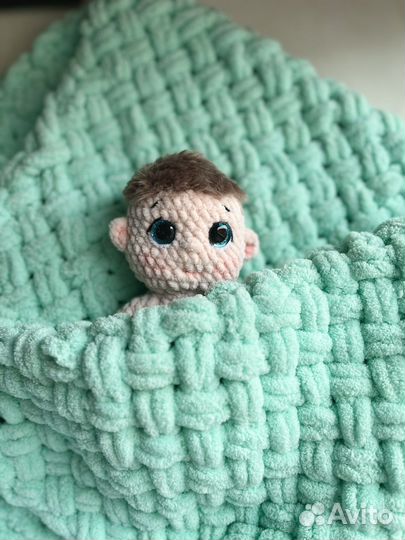 Плед вязаный детский