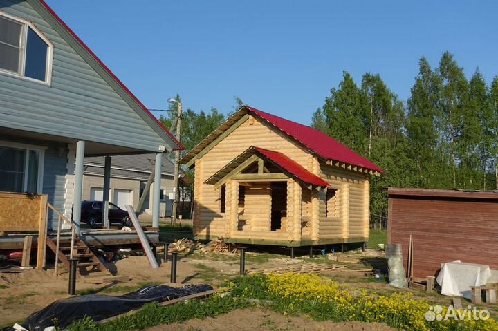 Сруб Бани с террасой