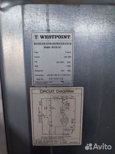 Холодильник трехкамерный бу westpoint RGK143