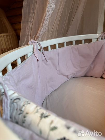 Бортики для круглой и овальной кроватки