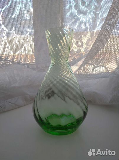 Ваза зеленое стекло СССР