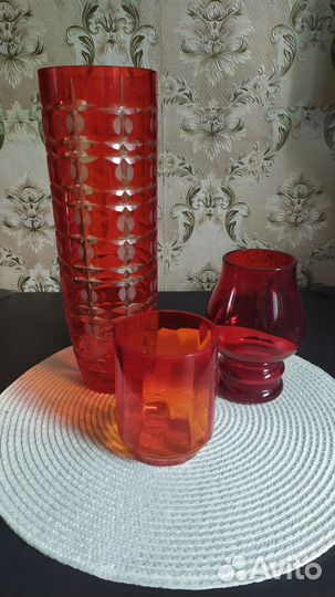Вазы цветное стекло СССР