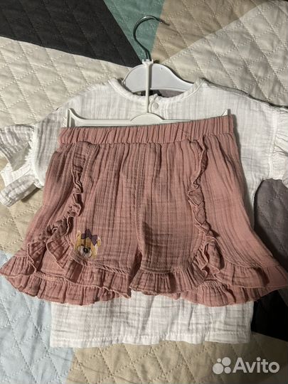 Муслиновый костюм для девочки 86-92