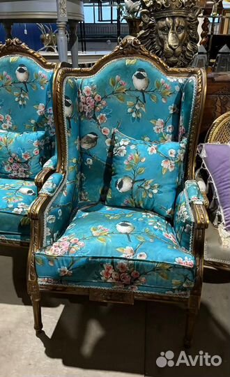 Кресло каминное. Винтажная мебель. Мягкая мебель