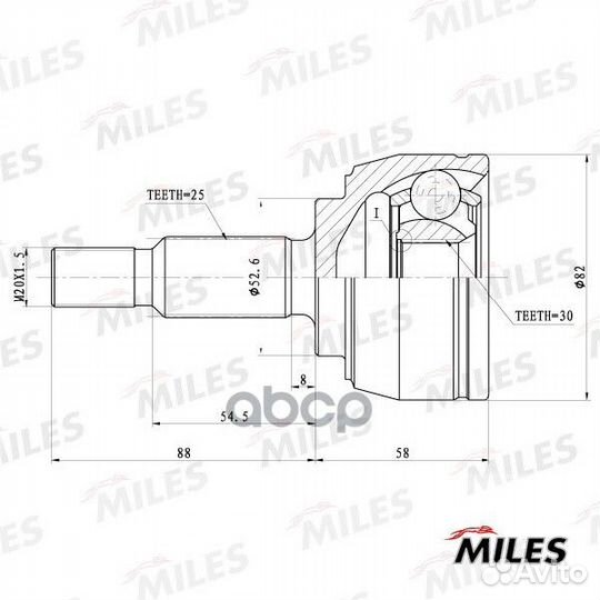 Шрус renault scenic 1.5D 03- нар. ga20404 Miles