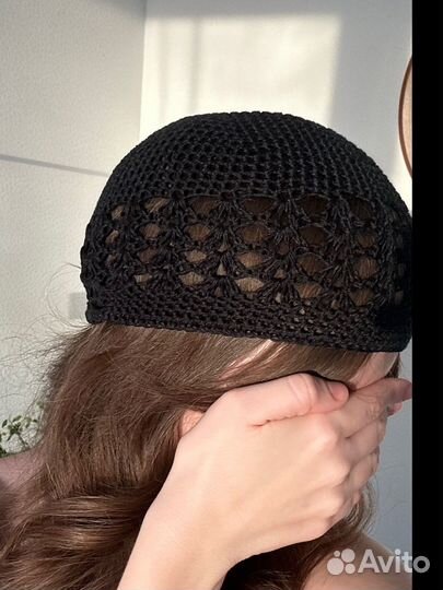 Шапка сетка кроше вязанная