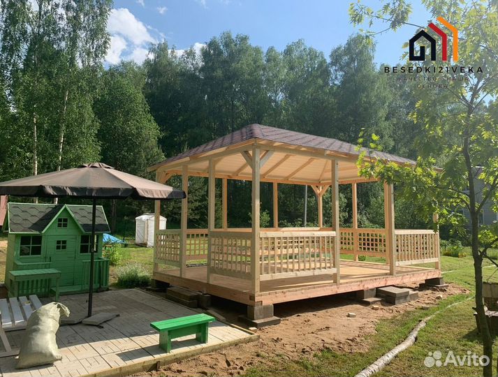 Беседка из ели. Доставка
