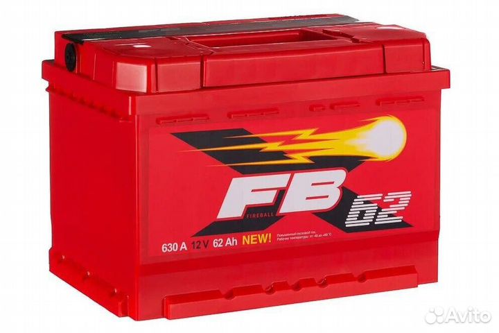 Аккумулятор автомобильный FB 62Ач обратная полярно