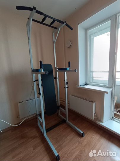 Турник 3 в 1 напольный со скамьей