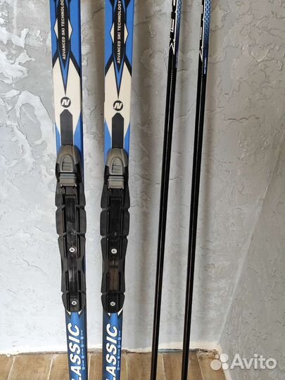 Беговые лыжи 2 м взрослые с ботинками и палками 41