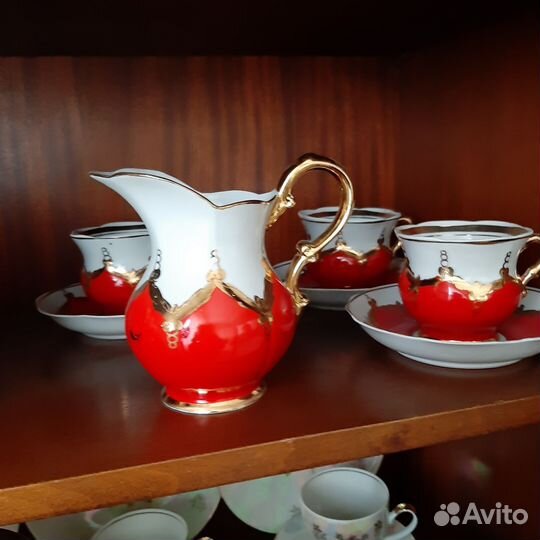 Чайный сервиз СССР Красный бутон