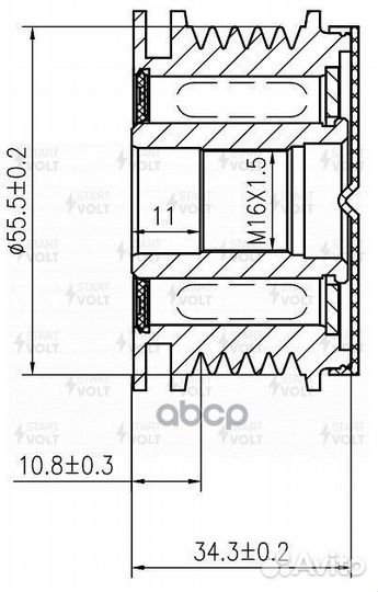 Шкив генератора Volvo S40 03- 2.4i, Ford Kuga