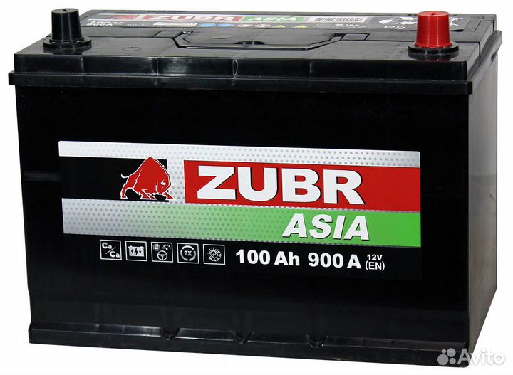 Аккумулятор 6ст-100.0 zubr Premium Asia об.п. 850A