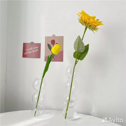 Ваза колба стеклянная