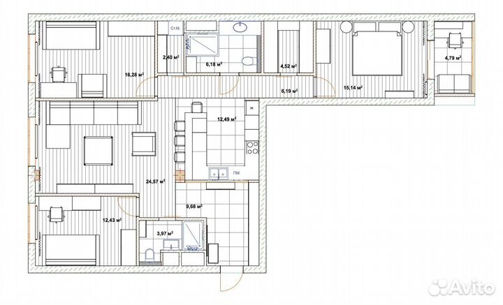 Планировка квартиры, дома, офиса, кафе, ресторан