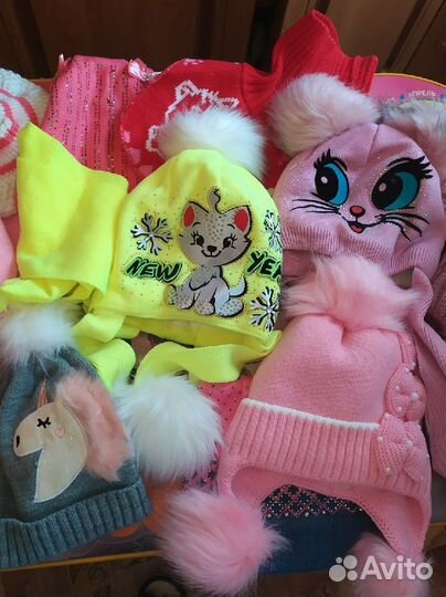 Шапка, шарф, комплект детские размеры разные
