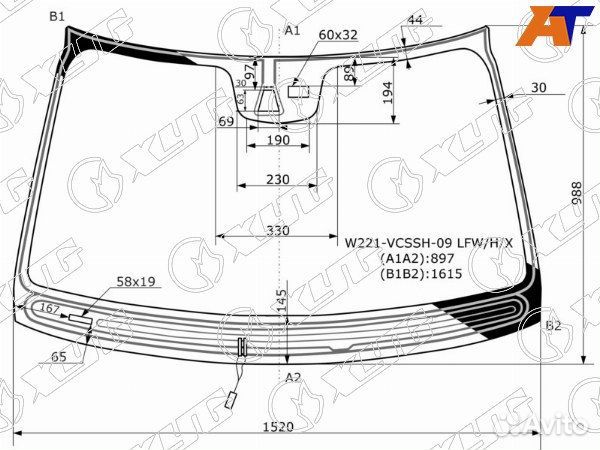 Стекло лобовое mercedes-benz S-class