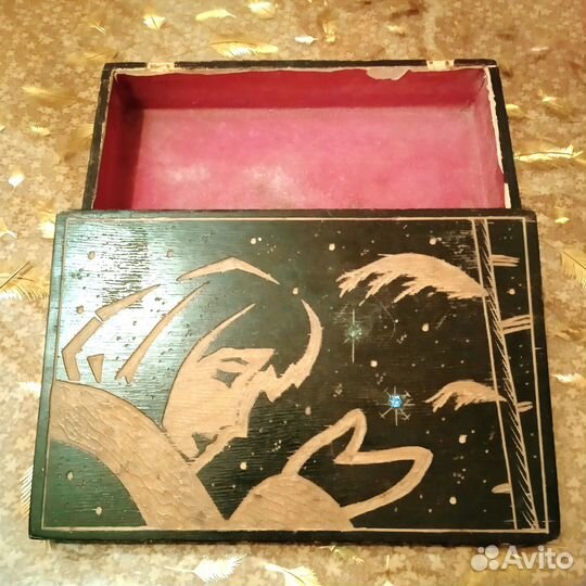 Шкатулка деревянная СССР 1983 ручная