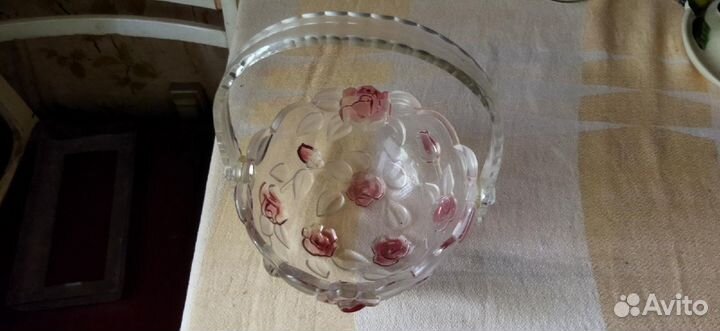 Вазочка конфетница цветное стекло