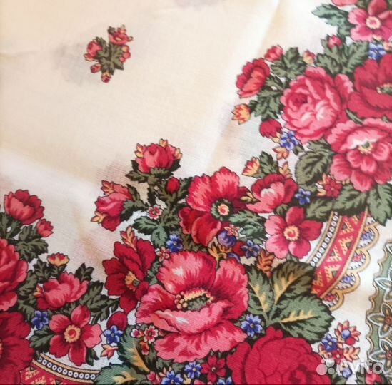Павловопосадский платок Розовый сад