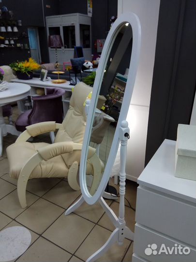 Зеркало напольное в полный рост белое новое