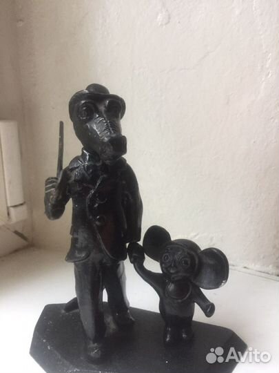 Миниатюра металлическая,крокодил Гена и Чебурашка