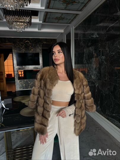 Шуба из премиального меха соболя тор-тор