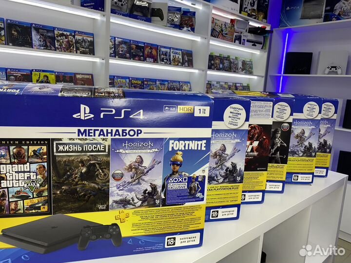 Sony PlayStation 4 slim 1tb на гарантии.Диски.Отзы