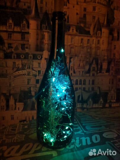 Подарочная бутылка с гирляндой