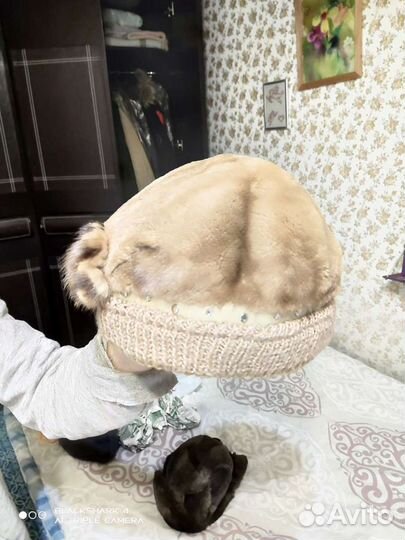 Шапки женские, норковый берет и тд