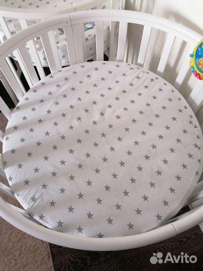 Круглый матрас в кроватку трансформер