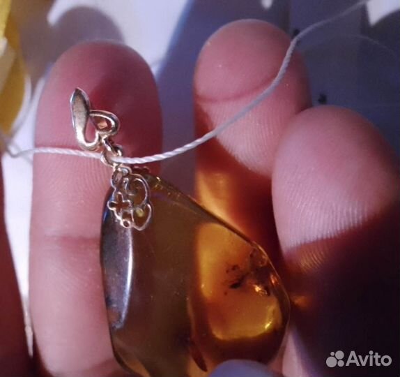 Кулон Янтарь с золотом