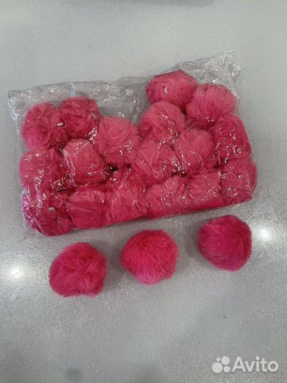 Помпоны для рукоделия меховые